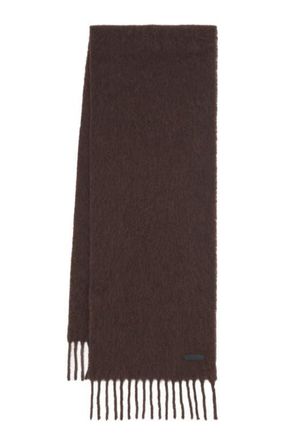 Lanvin FRINGED SCARF IN WOOL in Dark Brown at Nordstrom