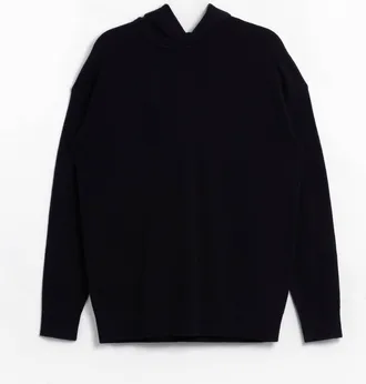 Tibi Mens Washable Cashmere Easy Hoodie In Navy