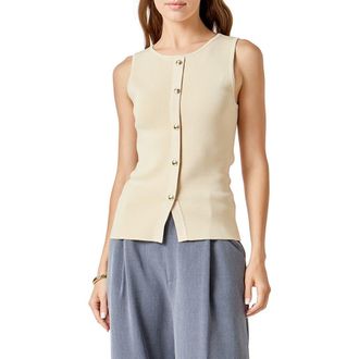 endless rose Knit Button-Up Vest in Beige at Nordstrom Rack, Size X-Small