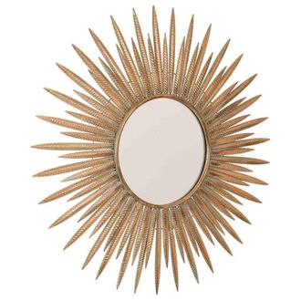 Wanderlust Deco Espejo De Metal Dorado 92x3x92