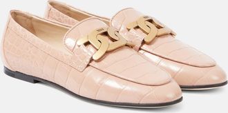 Tod's Kate croc-effect leather loafers