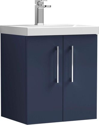 Nuie Nuie - Arno Wall Hung 2-Door Vanity Unit with Basin-1 500mm Wide - Midnight Blue