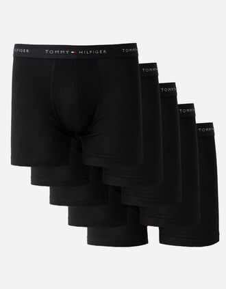 Tommy Hilfiger Mens Tommy Hilfiger 5-Pack Logo Waistband Mens Boxer Briefs - Black - Size: 33/32/32