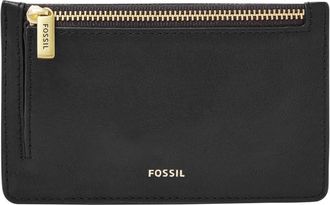 Fossil Wallet for Women Logan, Leather/Polyurethane Trim Card Case black 13.8 cm L x 0.4 cm W x 8.5 cm H SL7925001