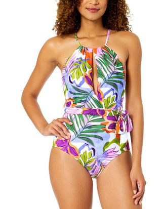 Anne Cole High Neck Plunge One-Piece
