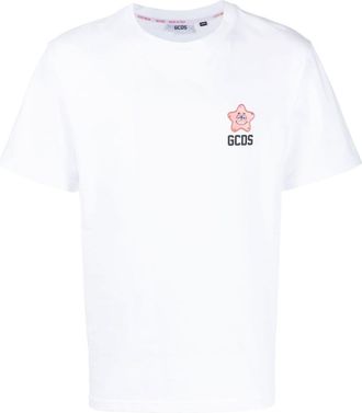 GCDS star-patch logo-print T-shirt - men - Cotton - L - White