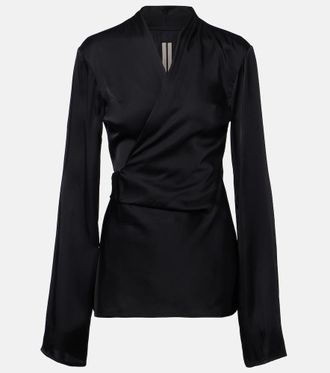 Rick Owens Top Laura in satin a portafoglio