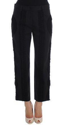 Dolce & Gabbana Black Cotton Stretch Torero Capris Womens Pants