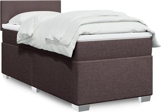 vidaXL Vidaxl - Cama Box Spring Con Colch&oacute;n Tela Marr&oacute;n Oscuro 100x200 Cm