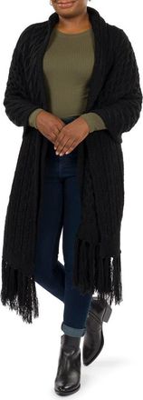Patricia Nash Oversize Cable Knit Scarf in Black at Nordstrom Rack