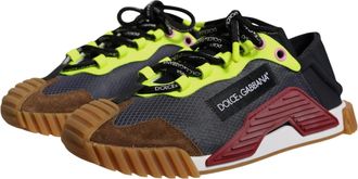 Dolce & Gabbana Mens Multicolor Nylon Low Top Ns1 Sneakers Shoes Elastane Leather