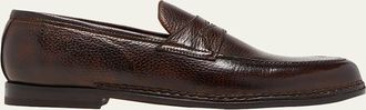 Bontoni Mens Savarese II Deerskin Penny Loafers