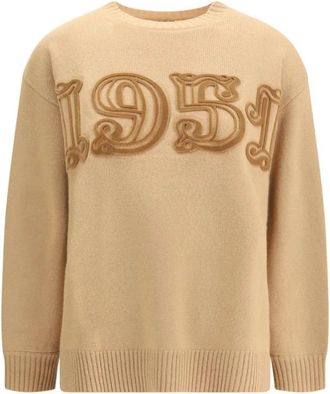 Max Mara Fido Sweater - Dames - Ronde hals truien - Beige - S - Wol - Truien & Vesten
