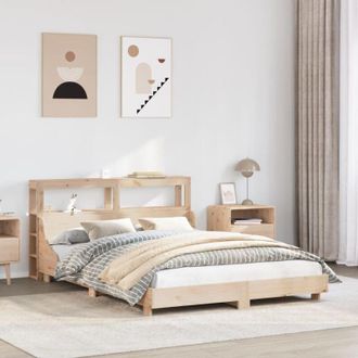 vidaXL Estructura De Cama Sin Colch&oacute;n Madera Maciza De Pino 140x190 Cm Vidaxl