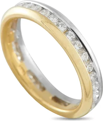 Luxury Bazaar 18K Yellow Gold and White Gold 1.08 ct Diamond Round Eternity Ring MF04-012226