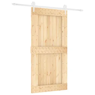 vidaXL Puerta Corredera Natural Y Blanco 100 X 210 Cm Vidaxl
