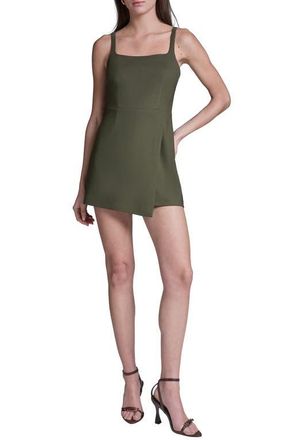 BCBGeneration Square Neck Romper in Rustic Olive at Nordstrom, Size 10