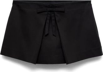 Mango Bow Cotton Blend Miniskort in Black at Nordstrom, Size 2