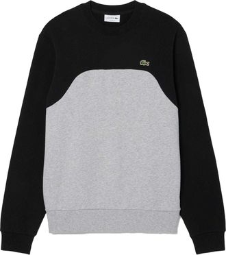 Lacoste Fleece sweater met kleurblok voor heren (Grijs/Zwart)