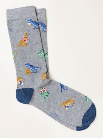 Fat Face FatFace Grey Beach Dinosaur Socks