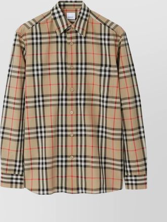 Burberry regular fit cotton shirt with check pattern