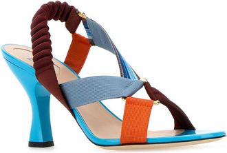 Fendi Womens Multicolor Fabric Colibr&atilde;&not; Iconic Sandals Rust+bluelaguna Kim Sandali