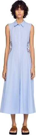 Sandro Striped cotton maxi dress in Sky Blue at Nordstrom, Size 34 Eu