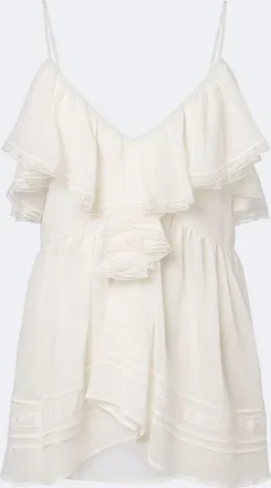 Xu Zhi Ruffled lace-trimmed top