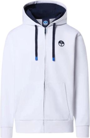 North Sails Biologisch katoenen hoodie met volledige rits - Heren - Vesten met rits - Wit - 3XL - Katoen - Hoodies & sweatvesten