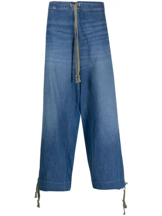 Greg Lauren Mens Wide Leg Denim Jeans