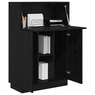 Berkfield Home Modern Black Oak Writing Desk Black Oak Engineered Wood Medium Sturdy