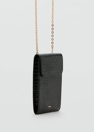 Mango Custodia cellulare cocco nero - Donna - Taglia unica - MANGO