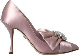 Dolce & Gabbana Roze Satijnen Kristallen Hakken Pumps Schoenen
