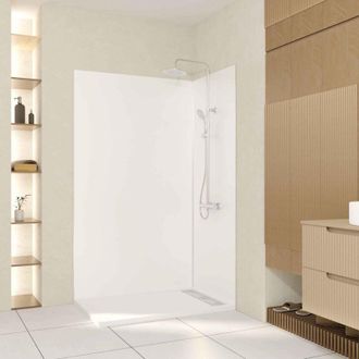 Aurlane Pack 2 Paneles Murales De Aluminio Blanco 80+120x210cm + Perfiles Cromos