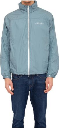 Emporio Armani Azzurro Blouson Jacket - Heren - Zomerjassen - Blauw - S - Polyester - Jassen