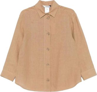 Max Mara Dames, Blouses & Shirts, Bruin, Maat: XS Linnen