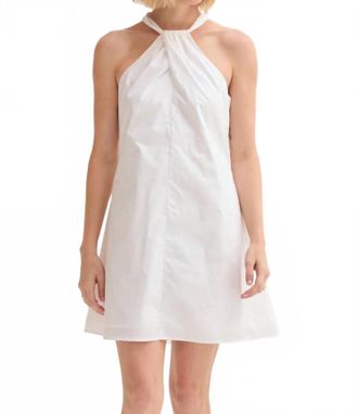 Crescent Chloe Poplin Halter Mini Dress In White