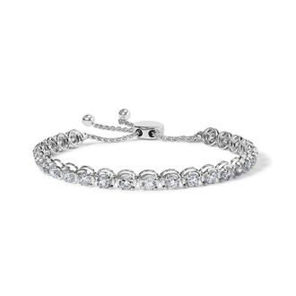 House of Brilliance 14K White Gold 6.00 Cttw Diamond 4-10 Adjustable Bolo Tennis Bracelet (I-J Color, I1-I2 Clarity)