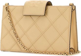 Tory Burch Womens Beige Leather Fleming Crossbody Bag Vanillasoftserve Borse A Tracolla