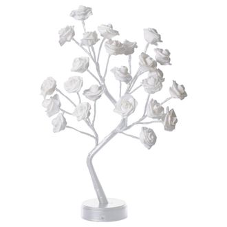 OEM L&aacute;mpara De Mesa Con Forma De Rosa De Kayannuo, 24 Led, Luz Para Bons&aacute;i, Funciona Con Pilas O Usb, Ideal Para La Decoraci&oacute;n De Fiestas En Casa
