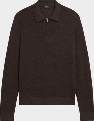 Theory Men & apos;s Cashmere Knit Quarter-Zip Polo Sweater