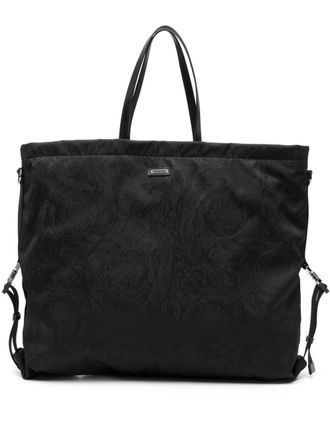 Versace Borsa tote Neo Nylon jacquard - Nero