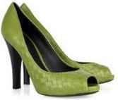 Bottega Veneta Intrecciato leather peep-toe pumps Size 40.5