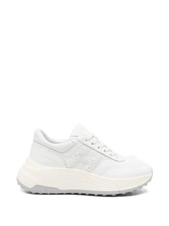 Hogan White Lace Up Sneakers