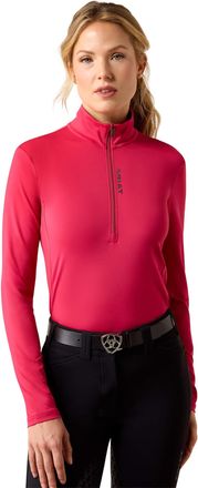 Ariat Womens Lunaveil 1/2 Zip Baselayer Top Long Sleeve in Granita, Size 2X-Small, by Ariat