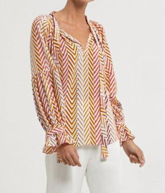 Marie Oliver Cerci Blouse In Chevron Stripe
