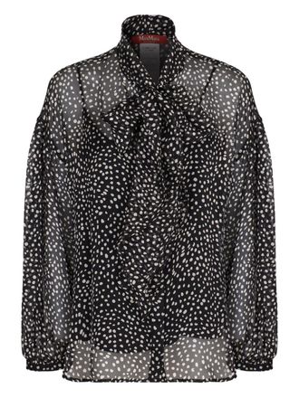 Max Mara sheer polka-dot blouse - Zwart
