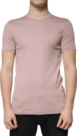 Dolce & Gabbana Mens Brown Cotton Short Sleeves Round Neck T-Shirt