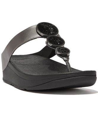 FitFlop Halo Bead Circle Met Sandal in Pewter Black at Nordstrom, Size 8.5