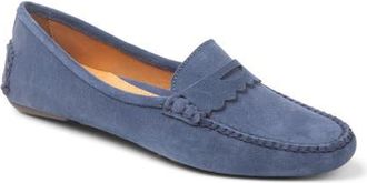 Patricia Green Janet Scalloped Driving Loafer in Navy Suede at Nordstrom, Size 9.5